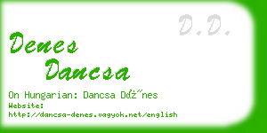 denes dancsa business card